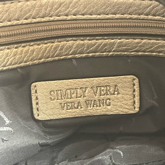 Vera Wang Buena Satchel Handbag Metallic Gray Pewter Studs Vintage Boho Shoulder - Picture 10 of 11